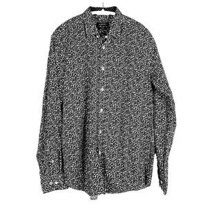 Bugatchi Men's Shaped Fit Button-Down Shirt Size L 100% Cotton Black & Purple